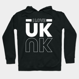 i love uk typography design Hoodie